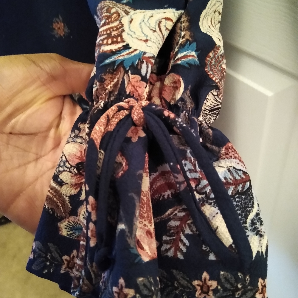 XHILARATION blue floral tunic dress. Size XS - Picture 7 of 8